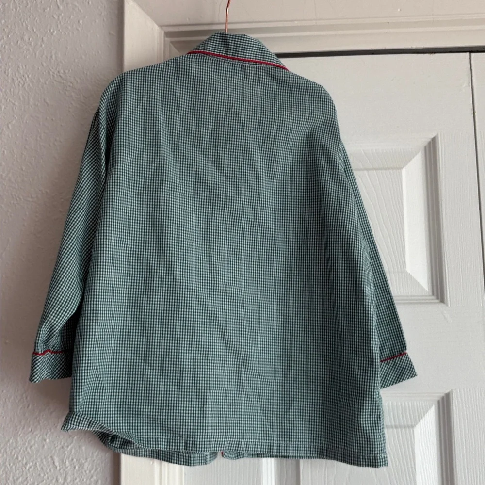 Vive La Fete Green Gingham Pajama Shirt